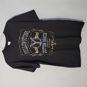 NWT Black Weathered Yellowstone Dutton Ranch T-Shirt, Size Large